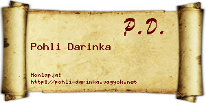 Pohli Darinka névjegykártya